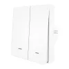 MOES ZS-B-EU2 ZigBee 2-kanavainen valokytkin, ilman nollajohdinta, valkoinen