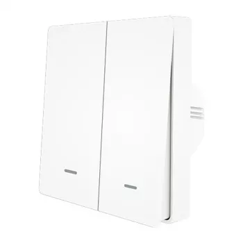 MOES ZS-B-EU2 ZigBee 2-kanavainen valokytkin, ilman nollajohdinta, valkoinen