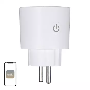 MOES MWP-EU16M-WH-MS älypistoke energiamittauksella, 16A, Wi-Fi, valkoinen