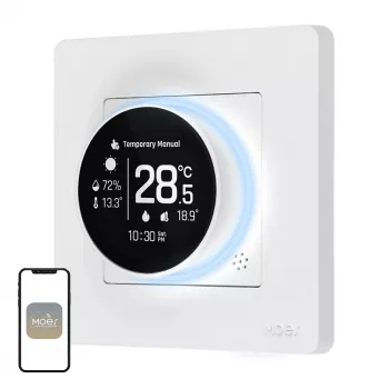 MOES ZHT-SR-GB-WH-MS ZigBee älytermostaatti sähkölämmitykselle, valkoinen