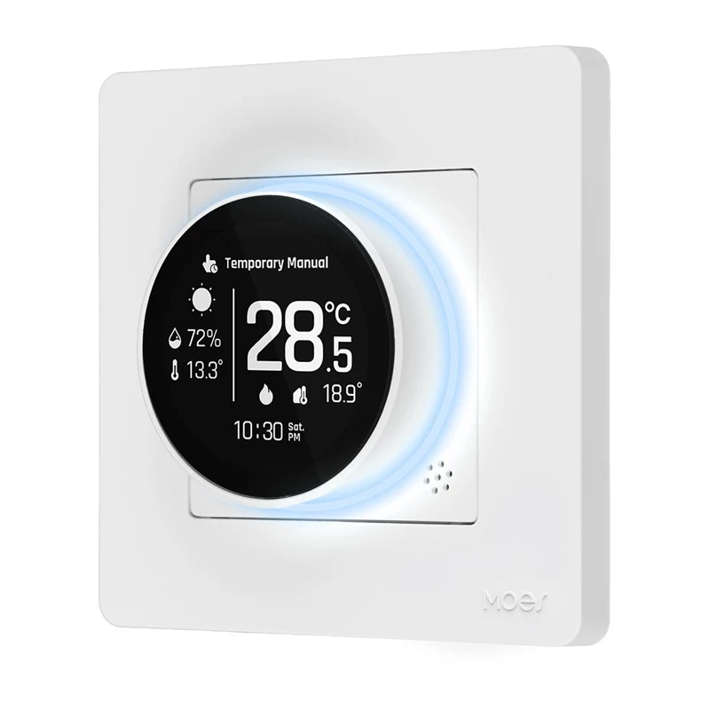 MOES ZHT-SR-GB-WH-MS ZigBee älytermostaatti sähkölämmitykselle, valkoinen