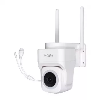 MOES WCM-B66 3MP ulko-WLAN-IP-kamera tekoälypohjaisella henkilöntunnistuksella, täysvärinen yönäkö, kääntö/kallistus, kaksisuuntainen ääni, IP66 säänkestävä