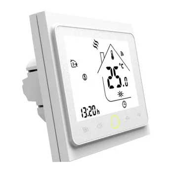 MOES BHT-002 Wi-Fi LCD älykäs vesilämmitystermostaatti, kosketusnäyttö, sovellus- ja puheohjaus, valkoinen