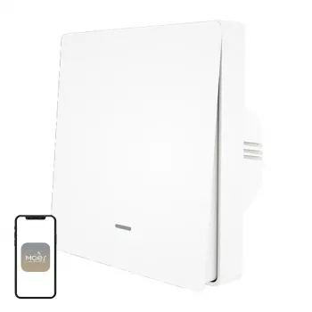 MOES ZS-B-EU1 ZigBee 1-kanavainen valokytkin (ilman nollajohdinta, valkoinen)