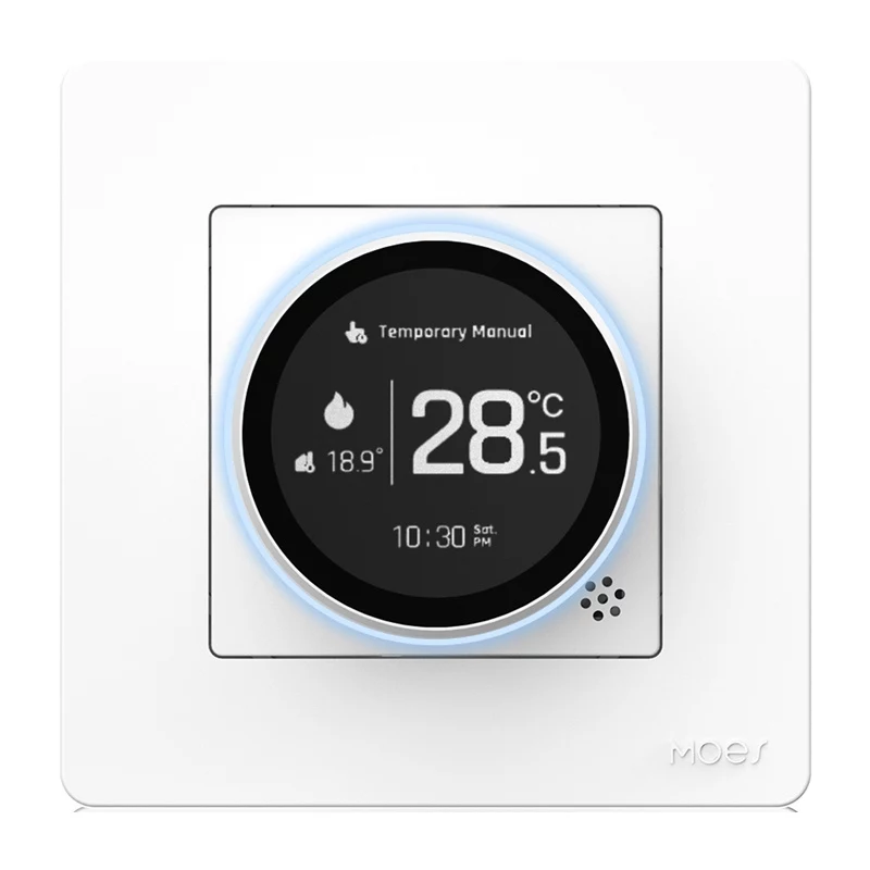 MOES ZHT-SR-GA ZigBee-termoslaatti vesipohjaiselle lämmitykselle, valkoinen