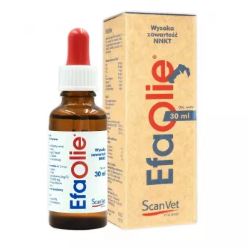 Scanvet EFA Olie 30 ml nestemäinen omega-3- ja omega-6-ravintolisä koirille ja kissoille