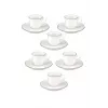 LA PORCELLANA BIANCA Teresa espressokuppisarja aluslautasineen, 90 ml, posliini, valkoinen, 12 osaa