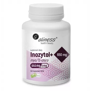 Aliness Inositol Myo/D-Chiro 650mg + B6 x 100 kasvikapselia