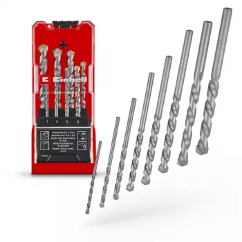 Einhell 38080 kiviporanteräsarja, 8 osaa, 3-10 mm, volframikarbidikärki, hiiliteräs