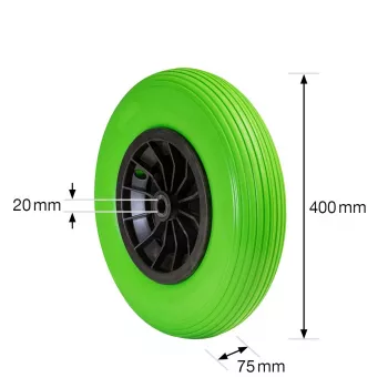 Wagner Design Yourself kottikärrynpyörä umpikumi RO 8402 vihreä 260 mm 120 kg 4840201
