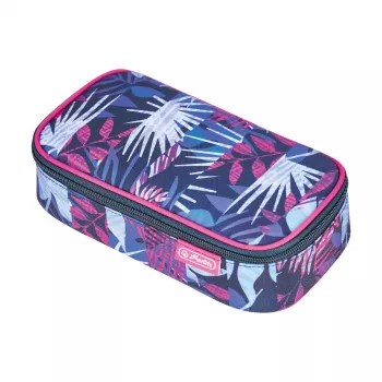 herlitz be.bag beatBox Indigo Flowers penaalipussi, polyesteri, XXL-vetoketju pääosassa, 1 kpl 400197550