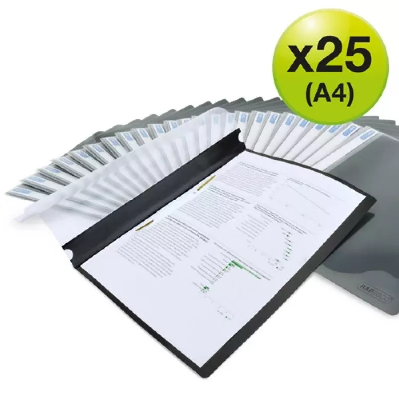 Rapesco ECO A4 heftmappe musta (25 kpl:n pakkaus) - 1815
