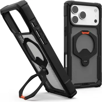 UAG Urban Armor Gear Plasma XTE 360 MagSafe Kickstand -kotelo Apple iPhone 18 Pro Max/17 Pro Max – musta/oranssi/harmaa läpinäkyvä 114572114097