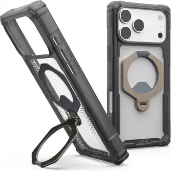 UAG Urban Armor Gear Plasma XTE 360 MagSafe Kickstand kuori Apple iPhone 18 Pro Max/17 Pro Max – tuhkanharmaa (harmaa)/titaani/läpinäkyvä 114572113136