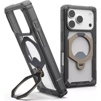 UAG Urban Armor Gear Plasma XTE 360 MagSafe Kickstand kuori Apple iPhone 18 Pro/17 Pro – Ash (Translucent Grey) 114573113136