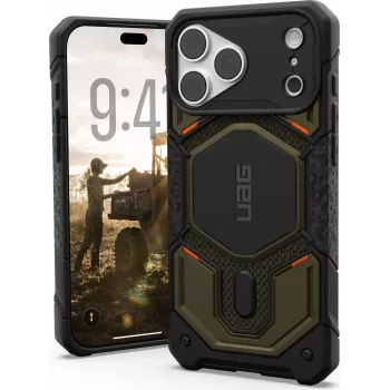 UAG Monarch Pro MagSafe -suojakuori Apple iPhone 18 Pro Max / 17 Pro Max -puhelimelle, Kevlar Element Green 11456811397B