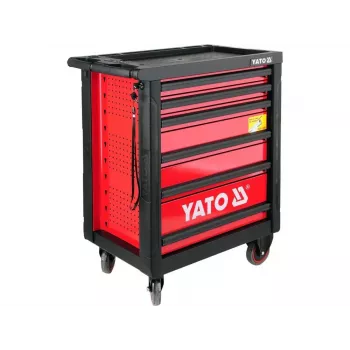 Yato YT-5530 7-laatikkoinen työpajavaunu teräs musta/punainen