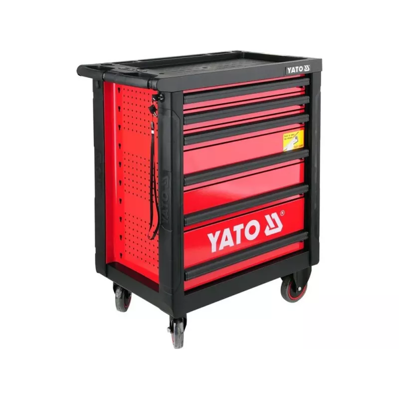 Yato YT-5530 7-laatikkoinen työpajavaunu teräs musta/punainen