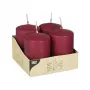 PAPSTAR pylväskynttilät 8 cm bordeaux (4 kpl:n pakkaus)