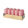 PAPSTAR pylväskynttilät 9 cm pinkki, 4 kpl:n pakkaus