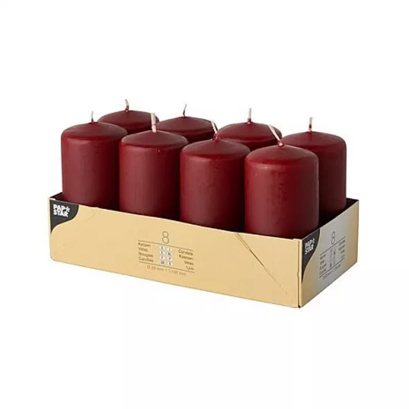 PAPSTAR pylväskynttilä 10 cm bordeaux