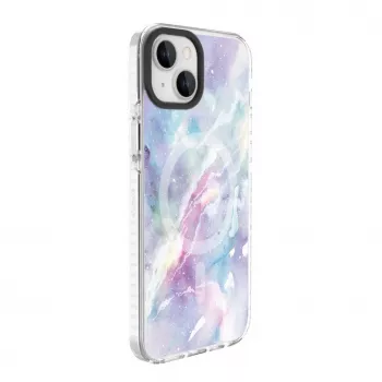 Evelatus Apple iPhone 15 Plus PC+TPU kuori MagSafe-yhteensopiva – Custom Marble Purple