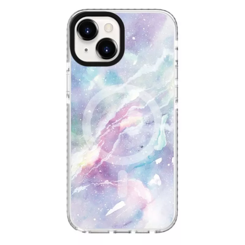 Evelatus Apple iPhone 15 Plus PC+TPU kuori MagSafe-yhteensopiva – Custom Marble Purple