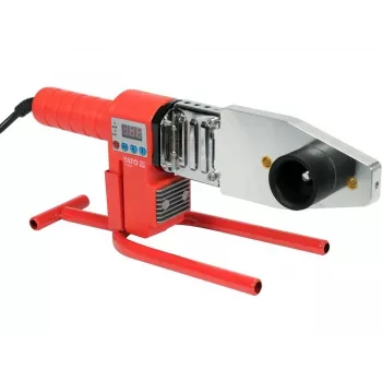 Yato YT-82251 muovihitsauslaite 800 W digitaalisella LCD-lämpötilansäädöllä, 100-550°C, 120-250 L/min ilmavirta, sisältää suuttimet ja hitsauspuikot