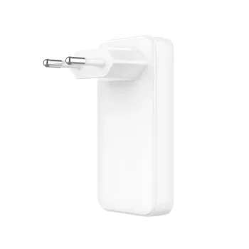 Fixed Slim 2xUSB-C matkalaturi 65W GaN PD valkoinen