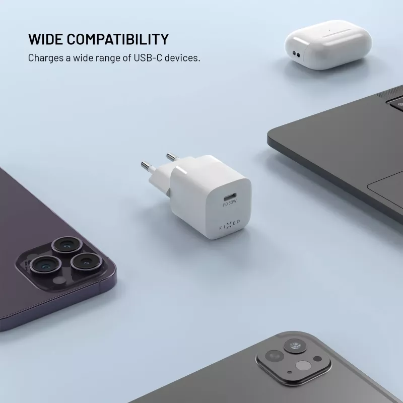 Fixed Mini USB-C GaN -laturi 30W - musta