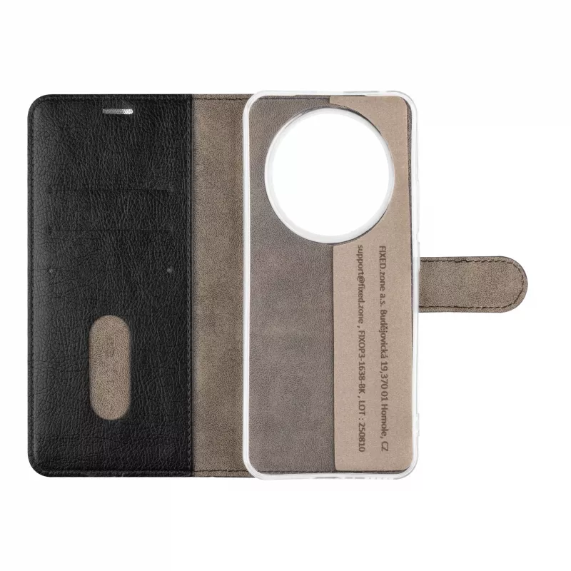 FIXED Opus -kirjakotelo Honor Magic 8 Lite 5G -puhelimelle, musta FIXOP3-1638-BK