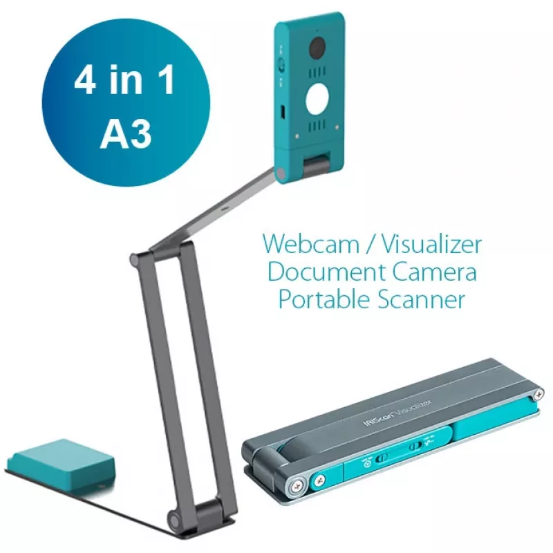 IRIScan Visualizer 7 Dyslexic - A3-yleiskuvausskanneri, 13MP, USB, arktiksininen/hopea
