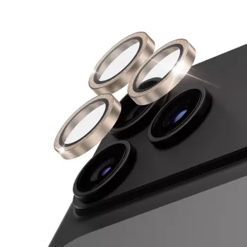 PanzerGlass Hoops keraaminen objektiivinsuoja kimaltava kulta iPhone 18 Pro / 18 Pro Max