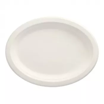 PAPSTAR pure ovaali sokeriruokolautanen 260 x 200 mm, 50 kpl, kompostoituva, mikroaaltouuninkestävä 89741