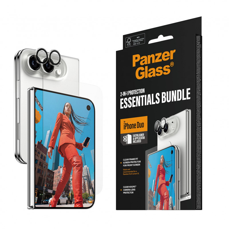 PanzerGlass 2-in-1 Essentials -paketti iPhone 15 Pro Max -puhelimelle