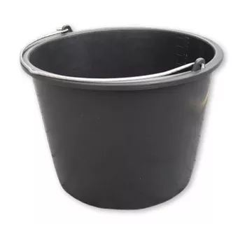 Bradas KTW16 16L PVC-rakennusämpäri, musta, pyöreä, metallisankakahva ja sisäasteikko