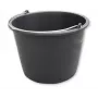 Bradas KTW16 16L PVC-rakennusämpäri, musta, pyöreä, metallisankakahva ja sisäasteikko
