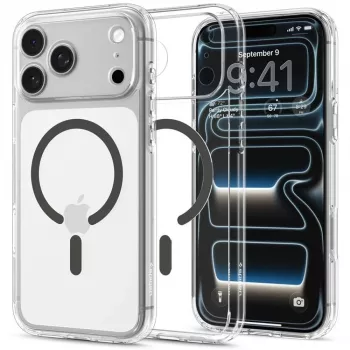 SPIGEN Ultra Hybrid MagSafe iPhone 17 Pro / 18 Pro -kotelo, läpinäkyvä/grafiitti
