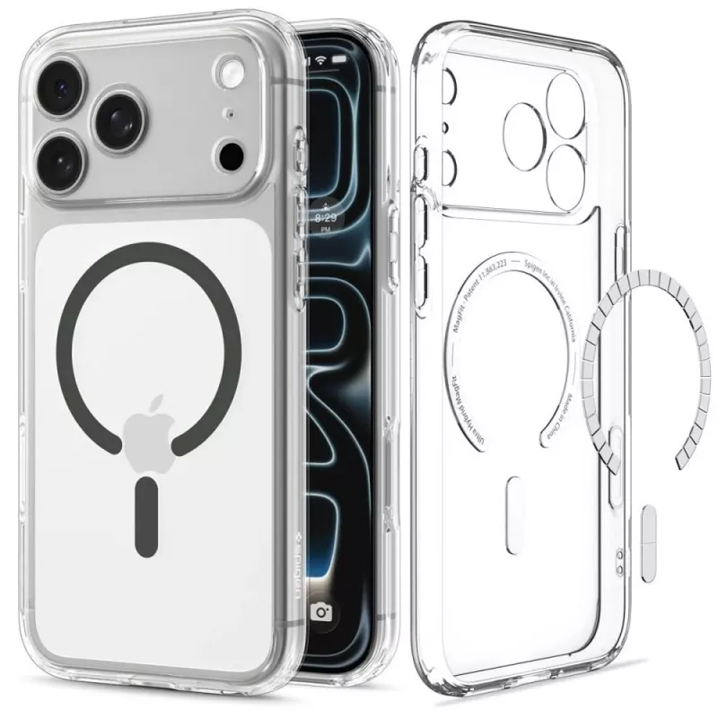 SPIGEN Ultra Hybrid MagSafe iPhone 17 Pro / 18 Pro -kotelo, läpinäkyvä/grafiitti