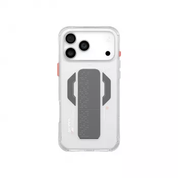 Skinarma Haxa magneettilataus + Grip Stand -läpinäkyvä kotelo iPhone 17 Pro