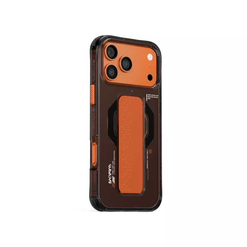 Skinarma Haxa -kotelo iPhone 17 Pro Max, magneettilataus + Grip-Stand, grafiitti