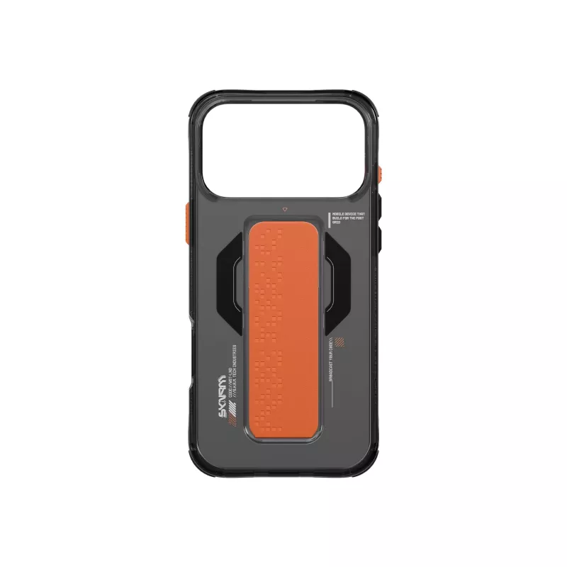 Skinarma Haxa -kotelo iPhone 17 Pro Max, magneettilataus + Grip-Stand, grafiitti