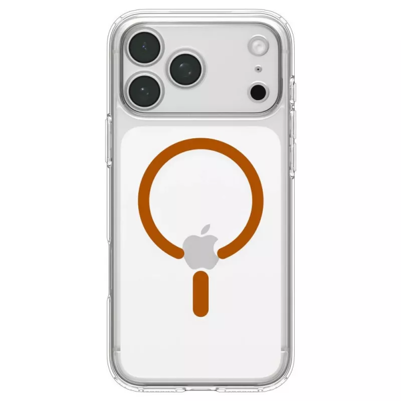 Spigen Ultra Hybrid MagSafe -kotelo iPhone 17 Pro / 18 Pro - läpinäkyvä/oranssi