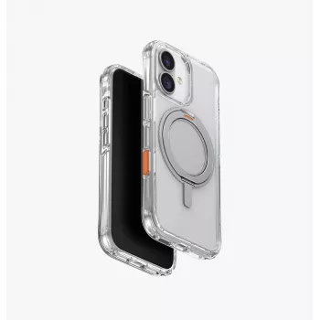 UNIQ Swivix -kotelo iPhone 17:lle 360° käännettävällä jalustalla, läpinäkyvä