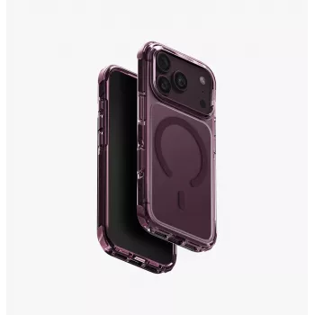 UNIQ Combat Magclick laturikotelo iPhone 18 Pro / 17 Pro -malleille – burgundinpunainen