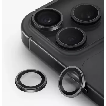 UNIQ Optix Prime kameraobjektiivin suojus iPhone 18 Pro / 18 Pro Maxille – grafiitti asennustyökalulla