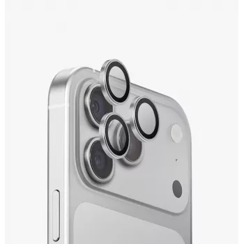 UNIQ Optix Aluguard (DX2) kameraobjektiivin suojus iPhone 18 Pro / 18 Pro Maxille – hopea asennustyökalulla
