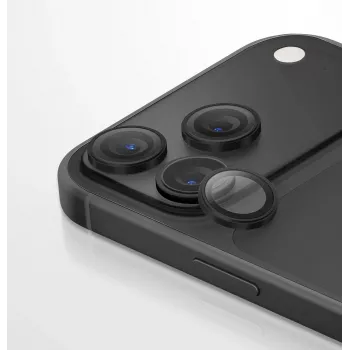 UNIQ Optix Aluguard (DX2) kameraobjektiivin suojus iPhone 18 Pro / iPhone 18 Pro Maxille – musta asennustyökalulla