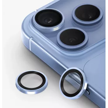 UNIQ Optix Prime kameraobjektiivin suojus iPhone 18 Pro / iPhone 18 Pro Maxille – Glacier Chrome asennustyökalulla