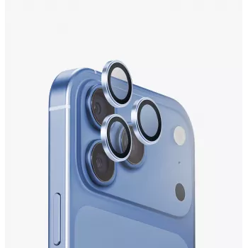 UNIQ Optix Aluguard (DX2) kameran linssinsuoja iPhone 18 Pro / iPhone 18 Pro Max - sininen, asennustyökalulla